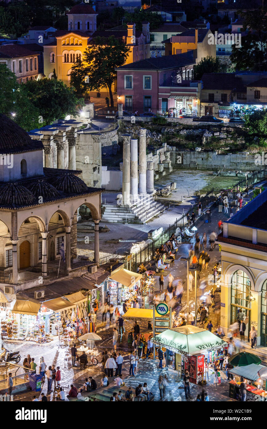 Greece, Athens,  elevated view of Monastiraki Square Stock Photo