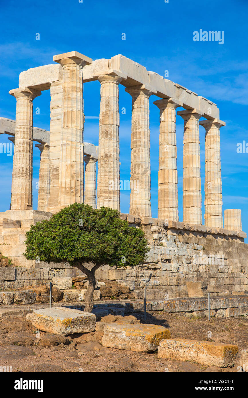 Greece, Attica, Cape Sounion, Temple of Poseidon Stock Photo