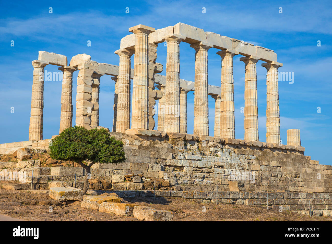 Greece, Attica, Cape Sounion, Temple of Poseidon Stock Photo
