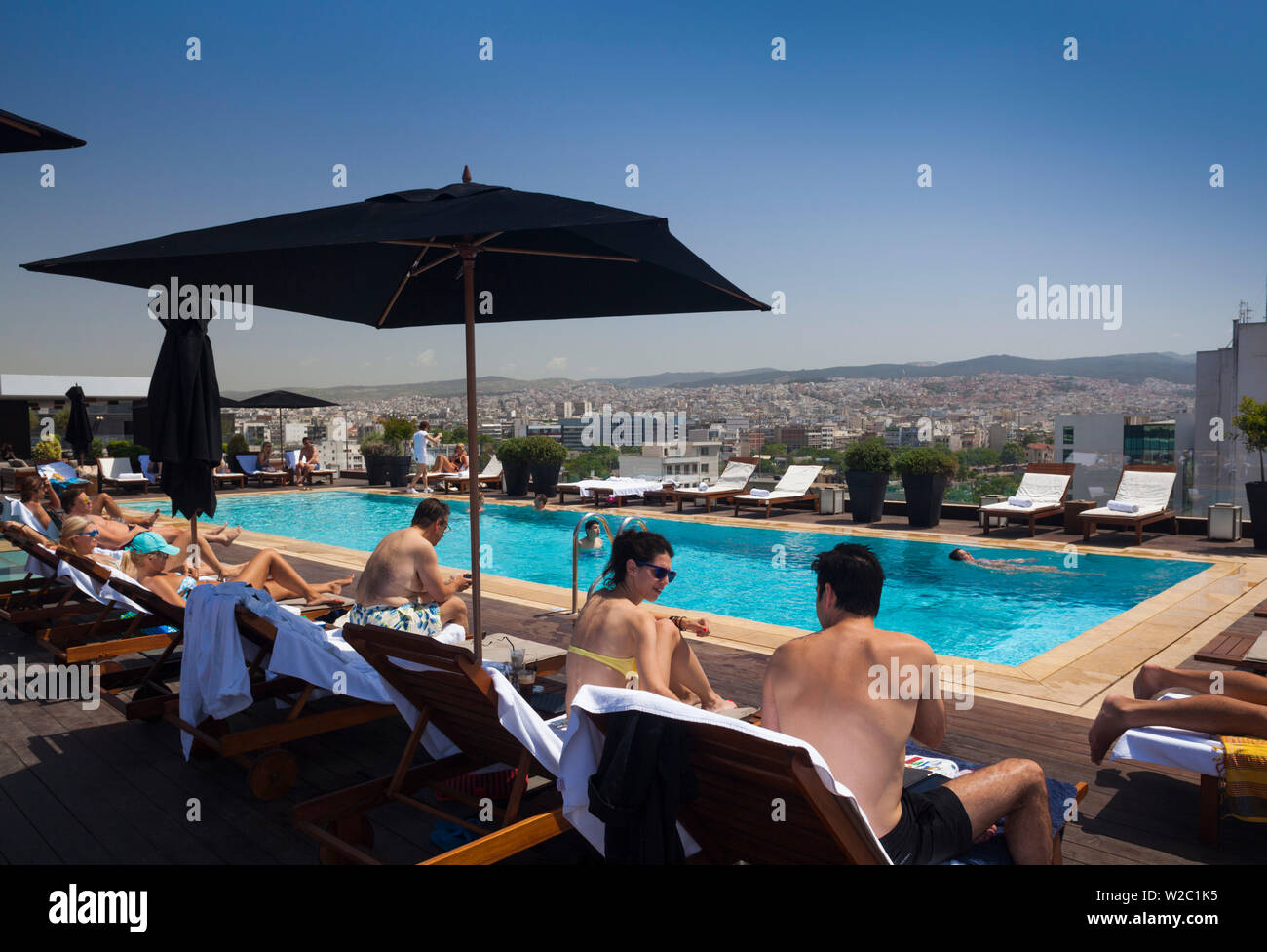 Greece, Central Macedonia Region, Thessaloniki, The Met Hotel, swimming pool Stock Photo