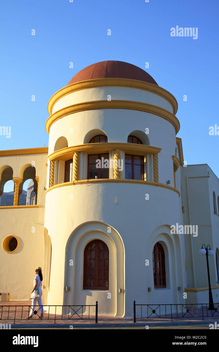 Domed Italianate Administration Building On The Pothia Waterfront, Pothia, Kalymnos, Dodecanese, Greek Islands, Greece, Europe Stock Photo