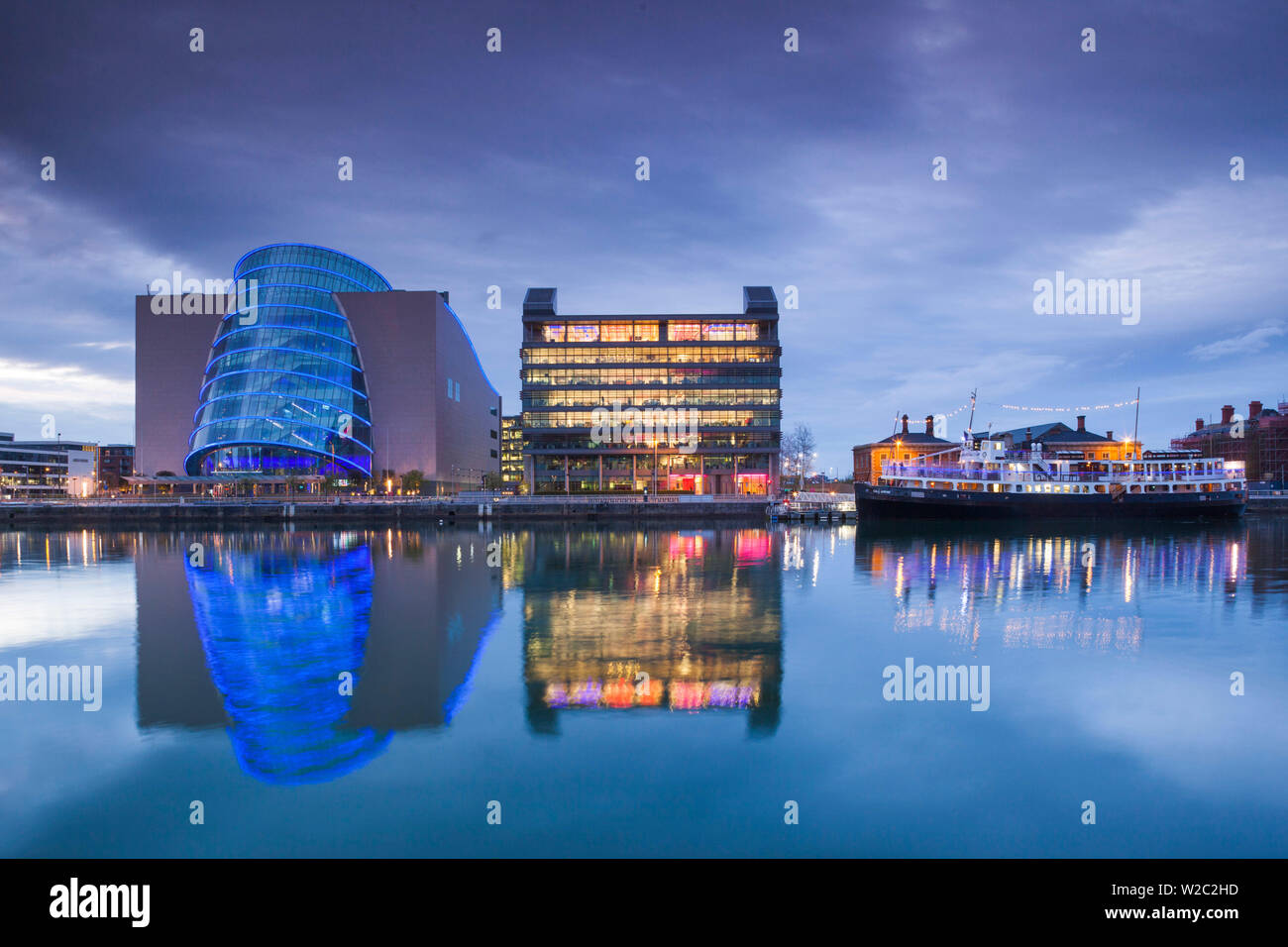 Ireland, Dublin, Docklands, Convention Centre Dublin, dusk Stock Photo