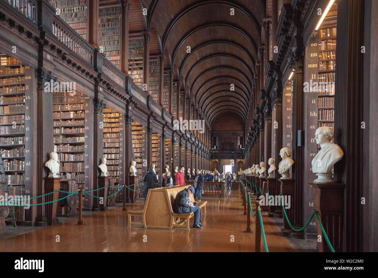 Ireland, Dublin, Trinity College, Old Library building, Long Room, interior Stock Photo