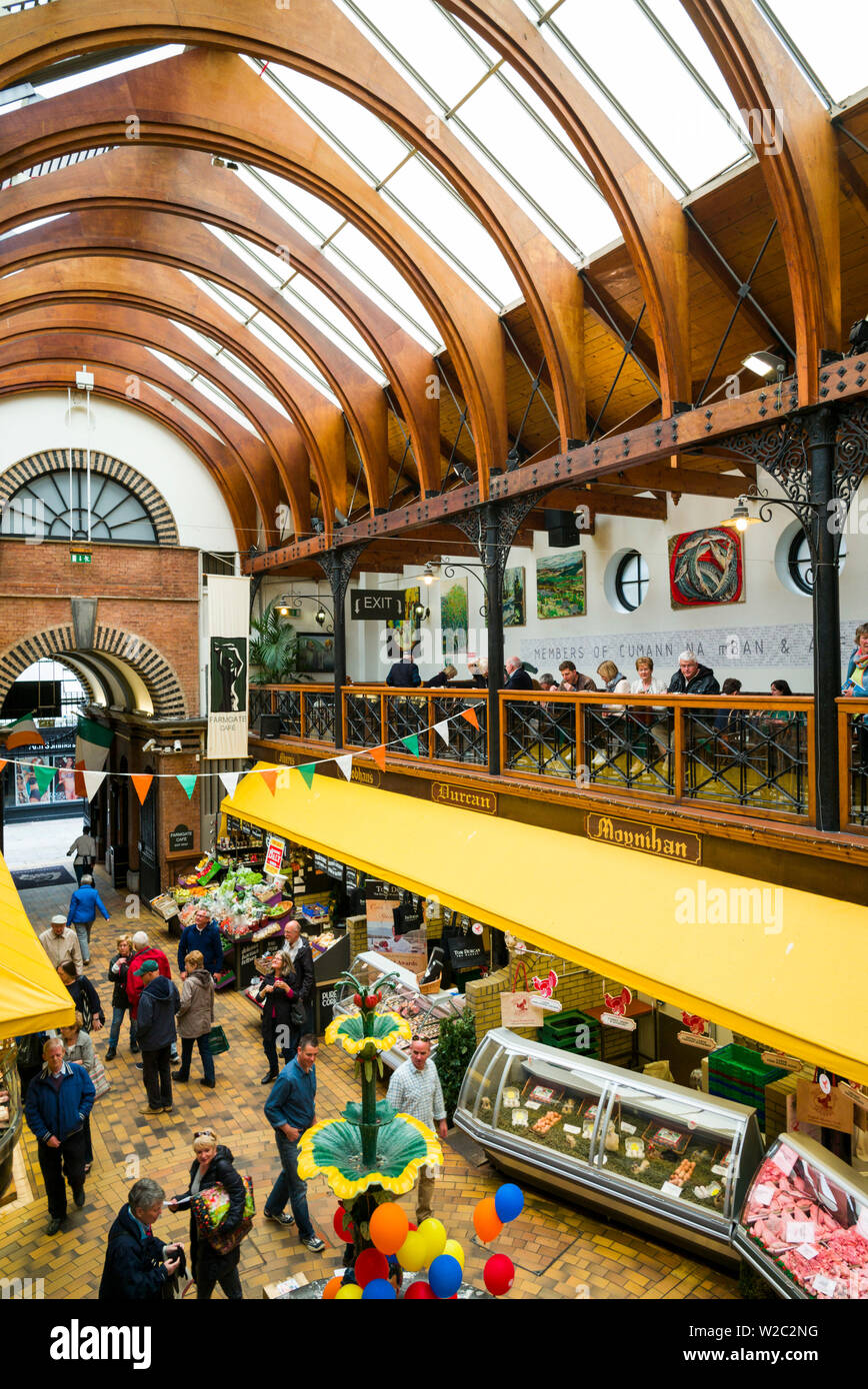Ireland, County Cork, Cork City, English Market, elevated interior view