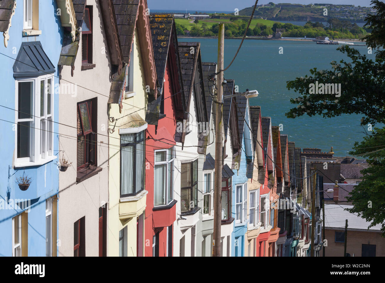 Ireland, County Cork, Cobh, Deck of Cards hillside houses Stock Photo