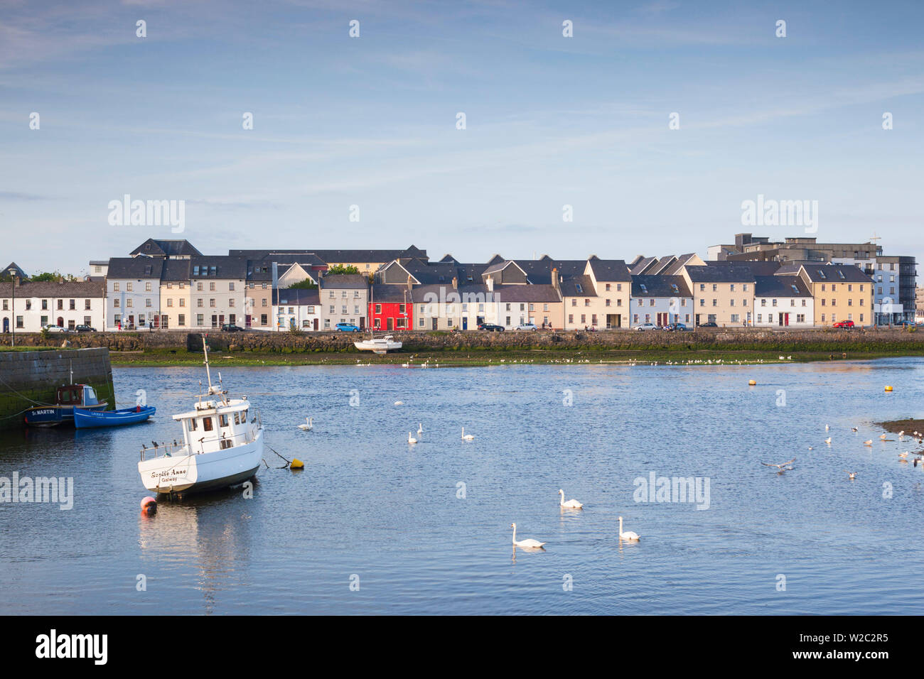 Ireland, County Galway, Galway City, port buidlings of The Claddagh