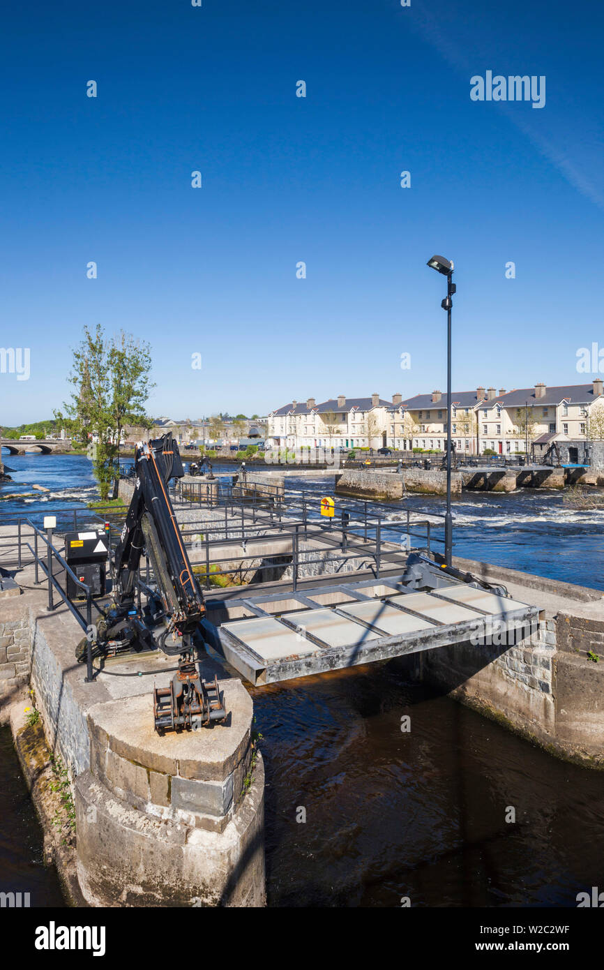 Ireland, County Mayo, Ballina, salmon weirs Stock Photo