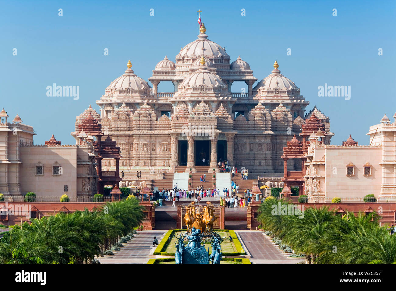India, Delhi, Swaminarayan Akshardham Temple Stock Photo
