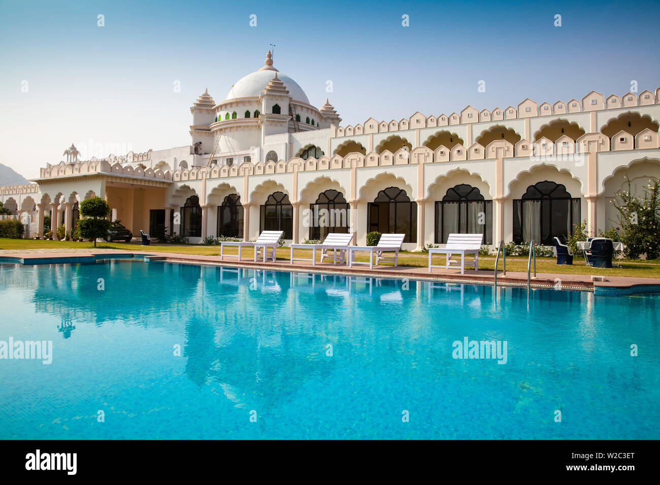 India, Rajasthan, Pushkar, Hotel Gulab Niwas Palace Stock Photo