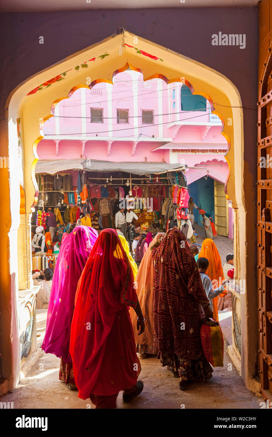 Women in market, Pushkar, Rajasthan State, India Stock Photo