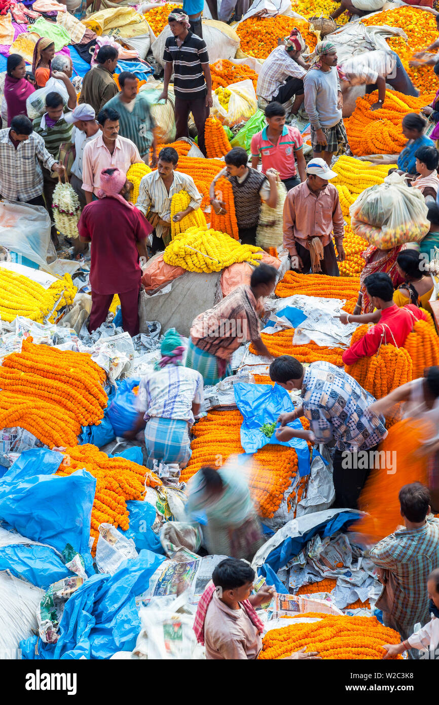 Flower market, Kolkata (Calcutta), India Stock Photo