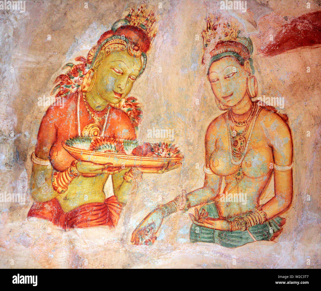 Mural painting (6th century), Sigiriya, Sri Lanka Stock Photo