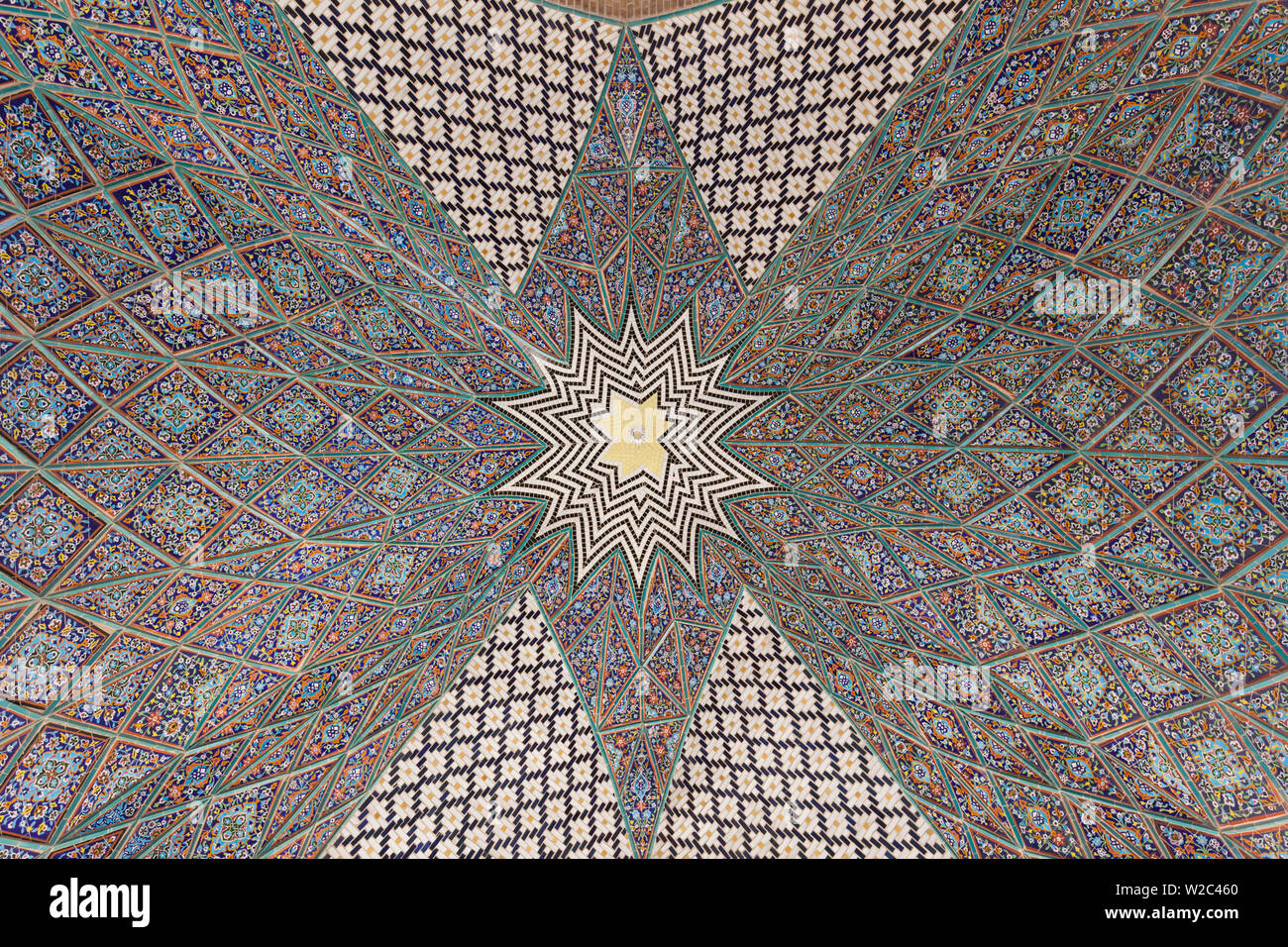 Iran, Central Iran, Kermanshah, ornamental gate and highway rest stop, tilework detail Stock Photo