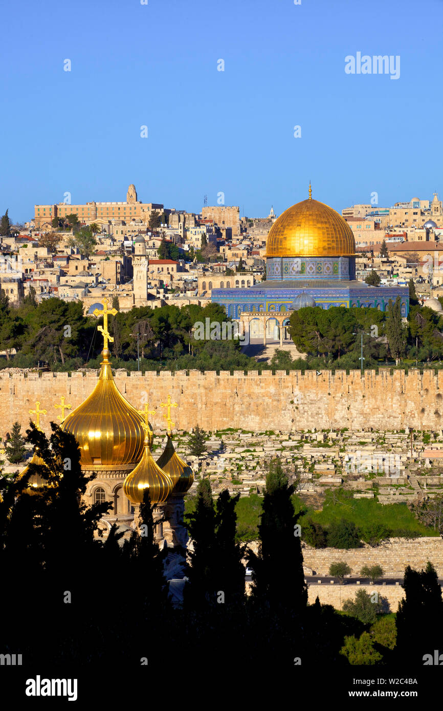 View Of Jerusalem From The Mount Of Olives, Jerusalem, Israel, Middle East Stock Photo