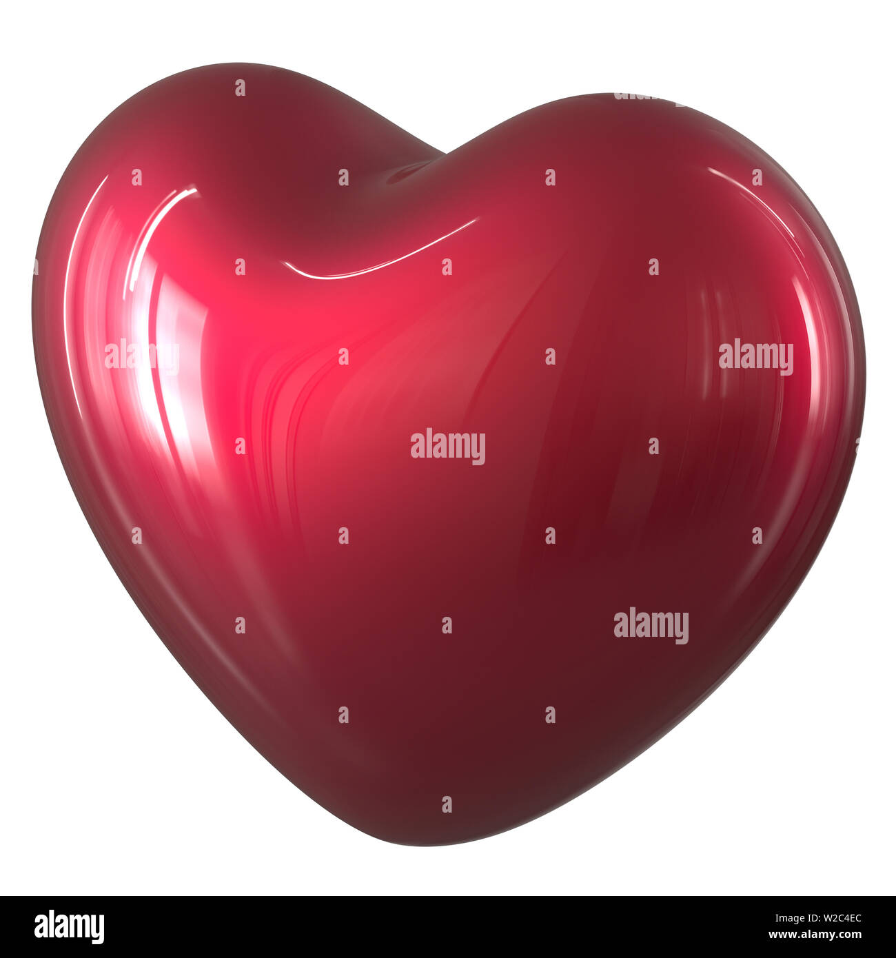 3d illustration of heart shape Love symbol red glossy. Valentine's Day ...