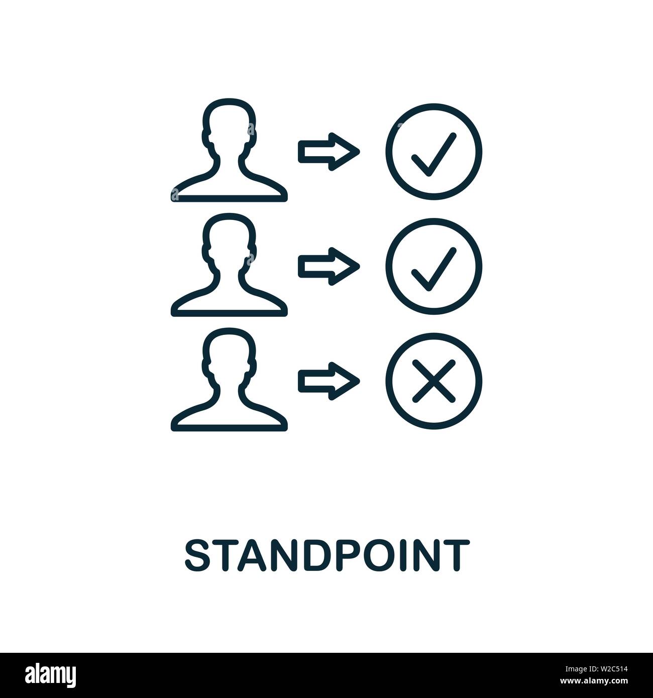 Standpoint outline icon. Thin line concept element from business management icons collection. Creative Standpoint icon for mobile apps and web usage Stock Vector