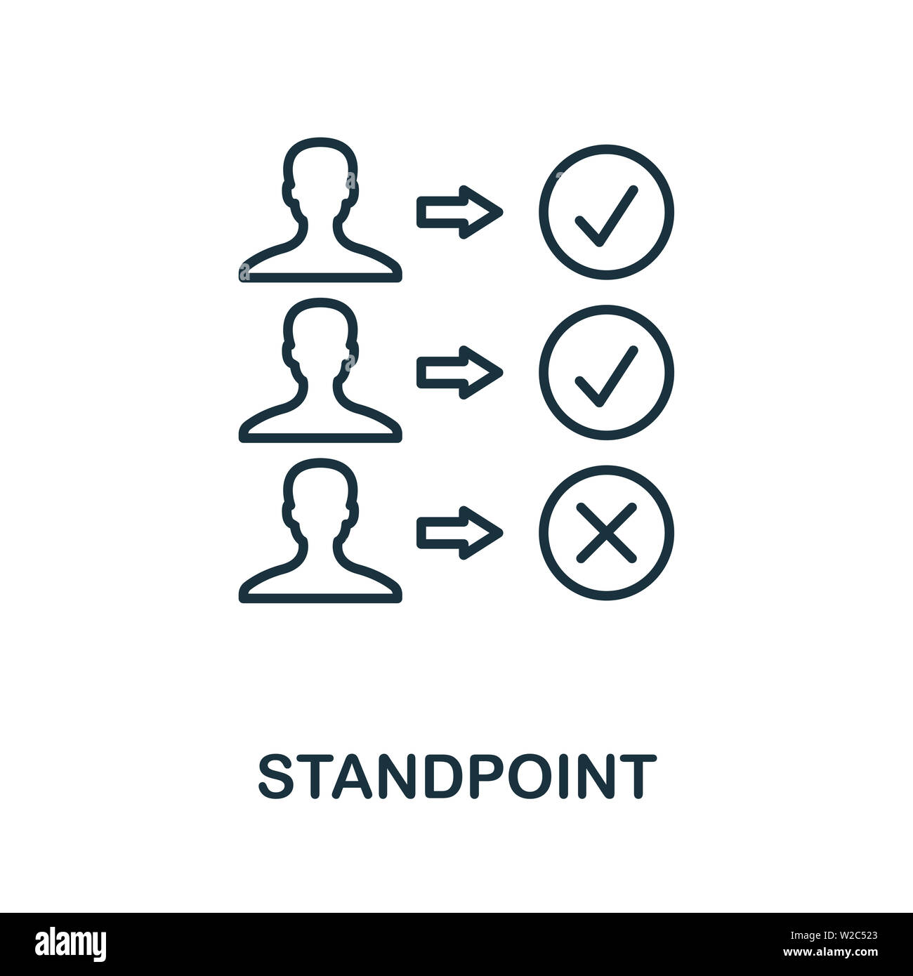 Standpoint outline icon. Thin line concept element from business management icons collection. Creative Standpoint icon for mobile apps and web usage Stock Photo