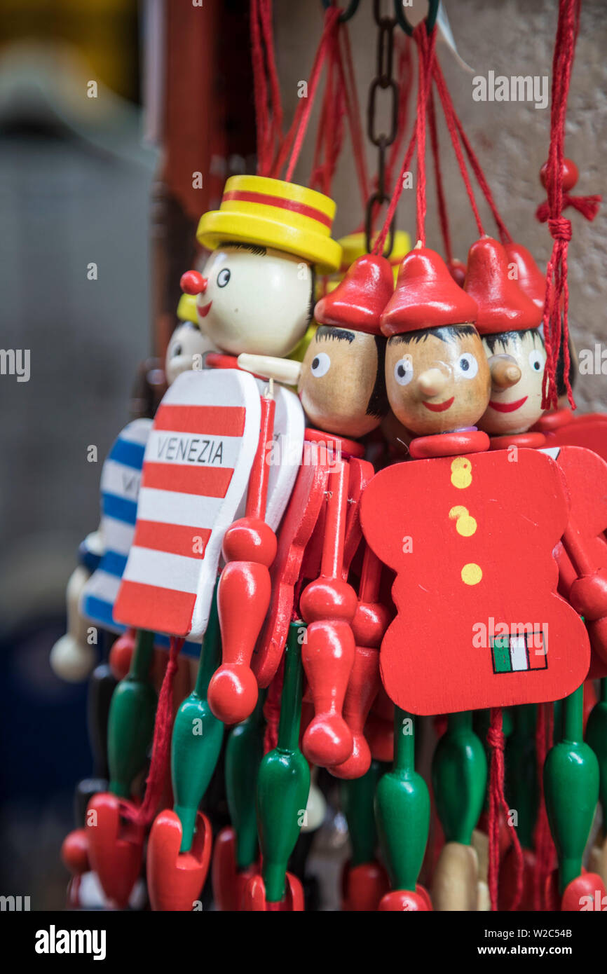 Pinocchio souvenirs venice veneto italy hi-res stock photography