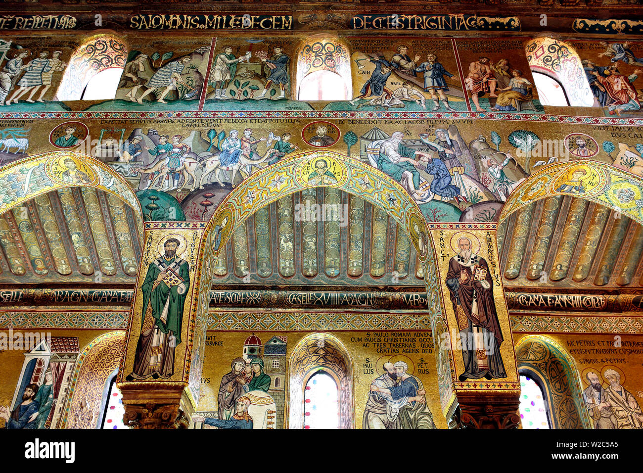 Mosaic of Cappella Palatina (12th century), Palermo, Sicily, Italy Stock Photo