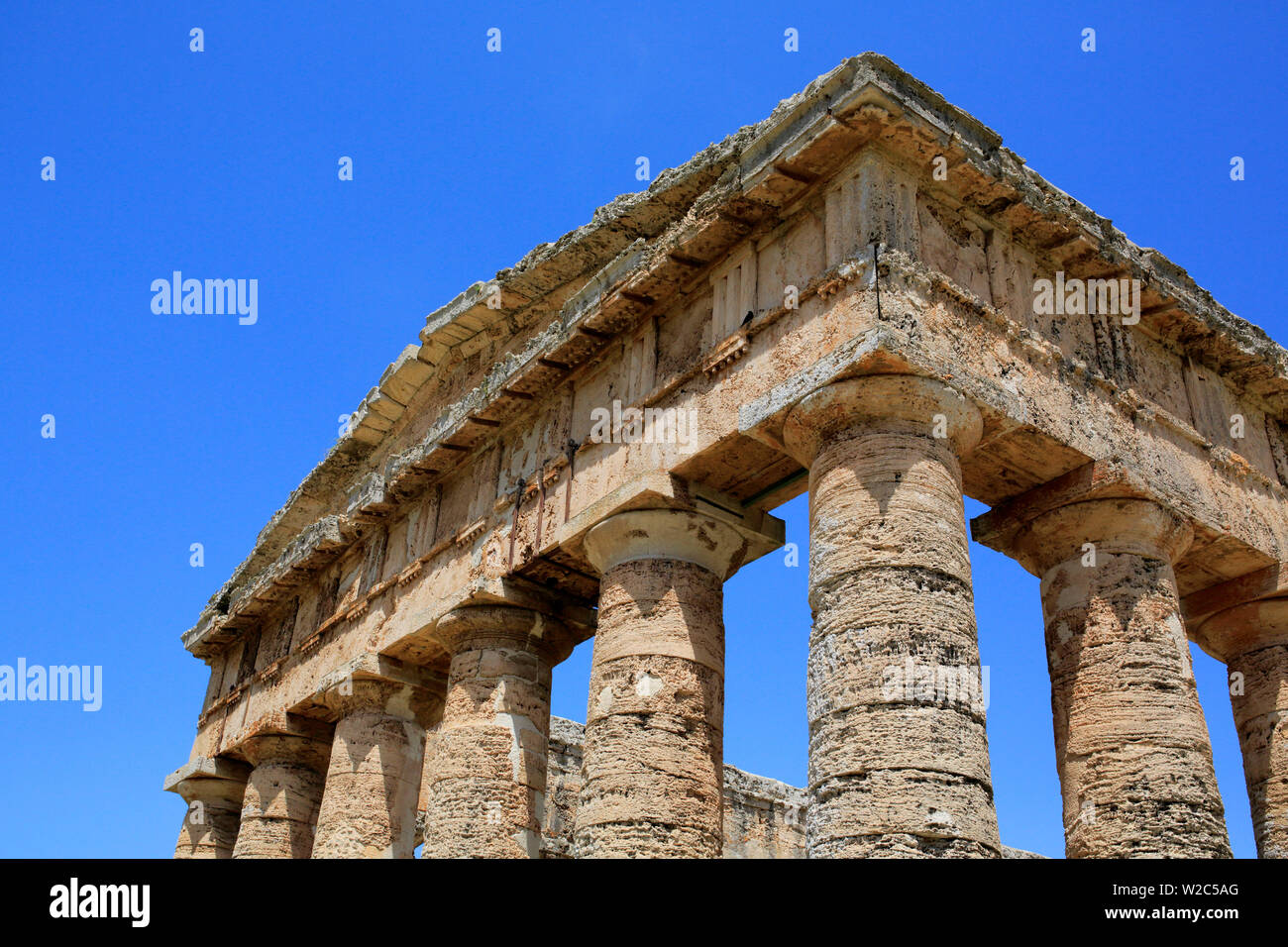 Doric temple, Segesta, Sicily, Italy Stock Photo