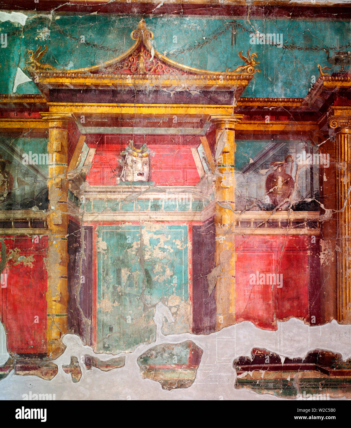 Mural painting, Villa Oplontis, Torre Annunziata, Campania, Italy Stock Photo