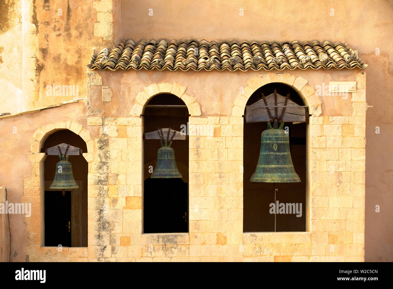 Bells at Chiesa del Santissimo Salvatore, Noto, Sicily, Italy Stock Photo