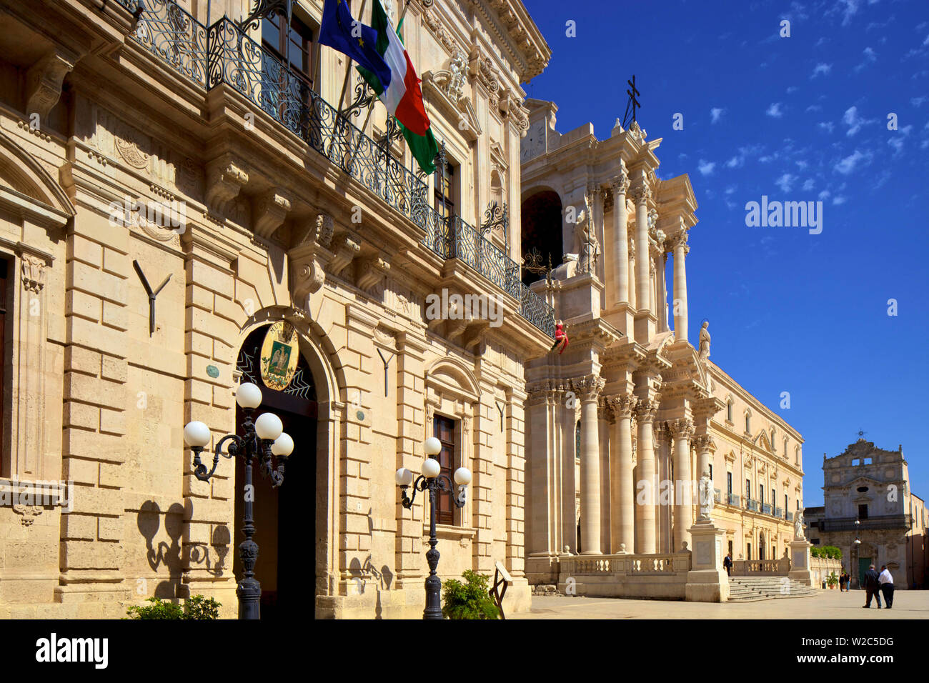 Piazza del Duomo, Ortygia, Syracuse, Sicily, Italy Stock Photo