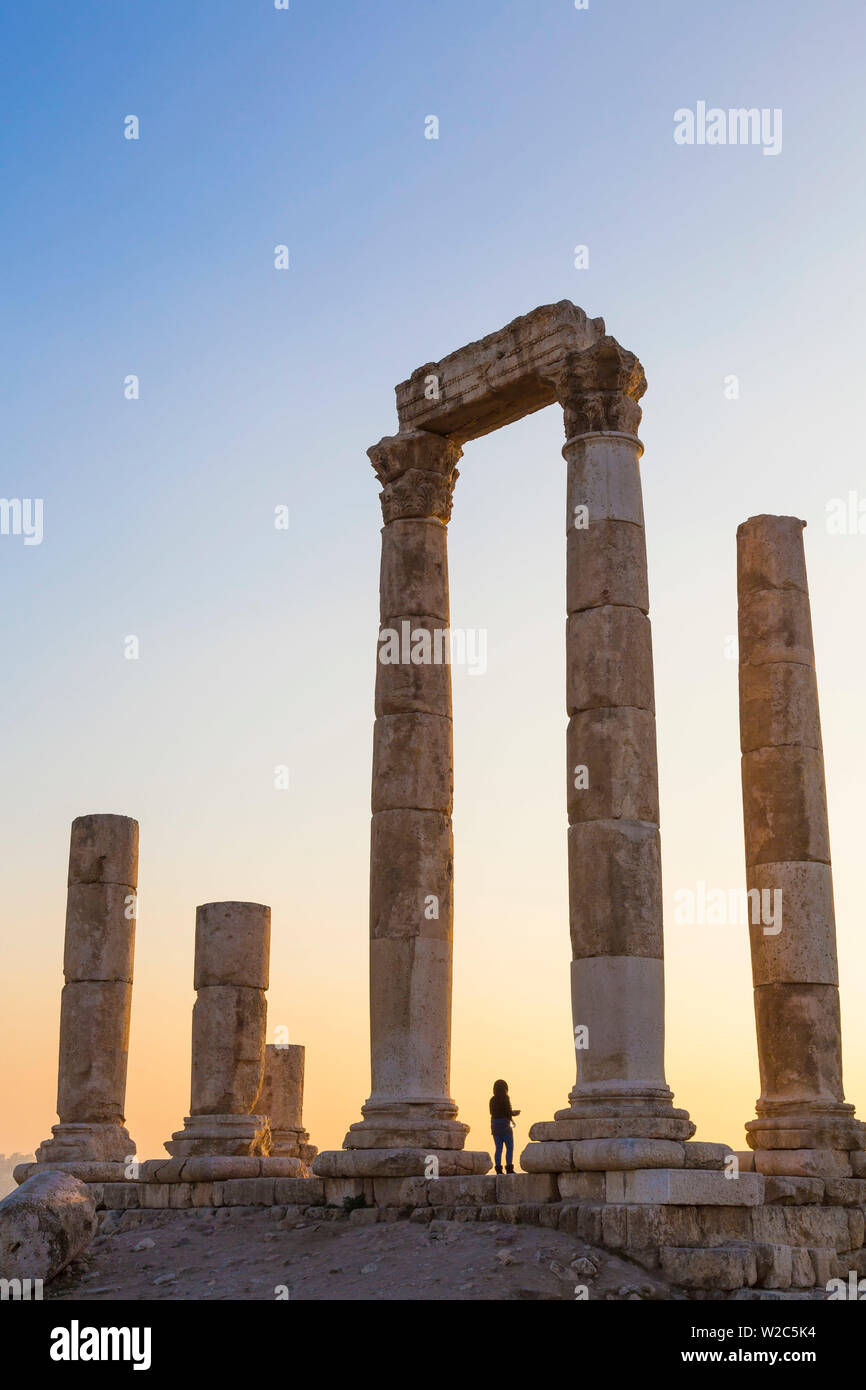 Remains of the Temple of Hercules on the Citadel, Amman, Jordan Stock Photo