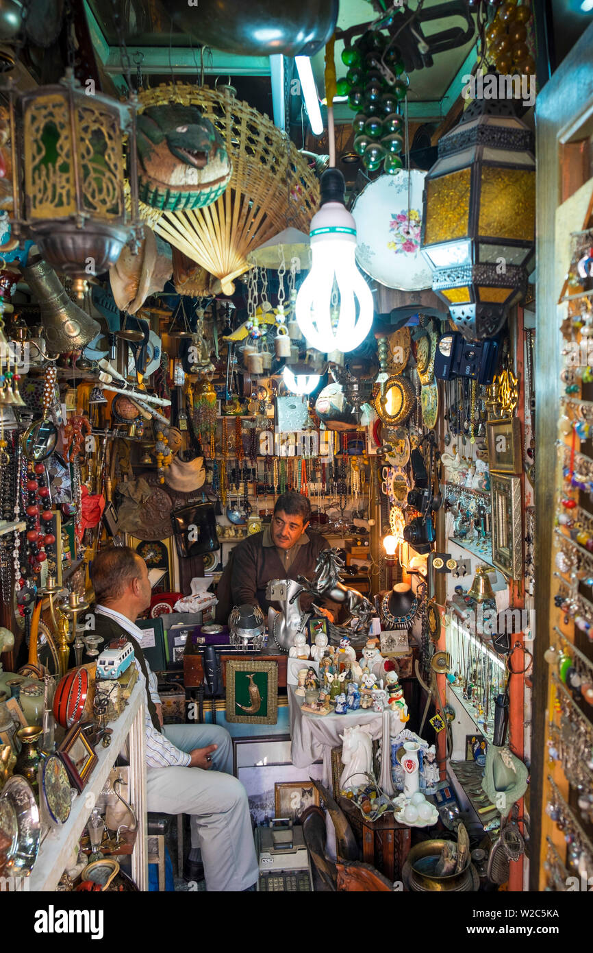 Antique & bric-a-brac shop, downtown Amman, Amman, Jordan Stock Photo