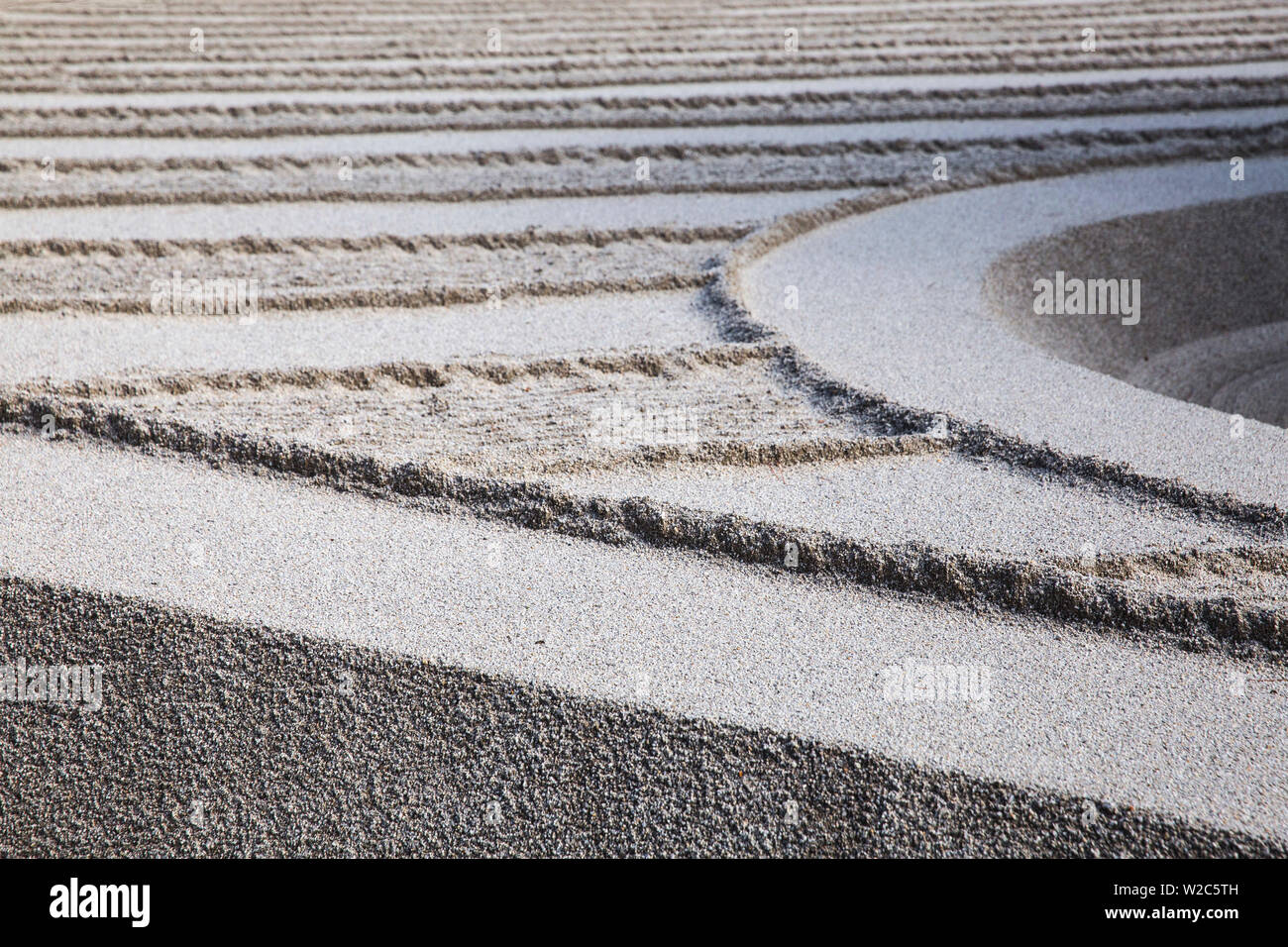 Japan, Kyoto, Ginkakuji Temple - A World Heritage Site, Dry sand garden known as the Sea of Silver Sand Stock Photo
