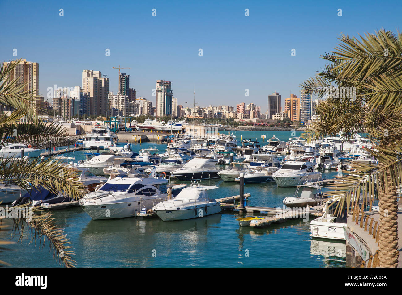 Kuwait, Kuwait City, Salmiya, Yacht Club on Arabian Gulf St Stock Photo
