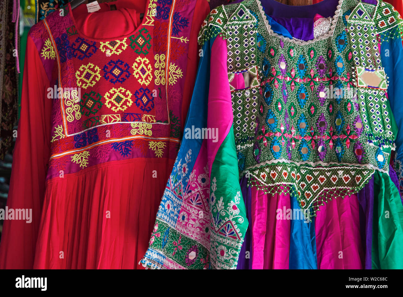 Kuwait, Kuwait City, Embroidered Dresses Embroidered,  Dress at Souk Marbarakia Stock Photo