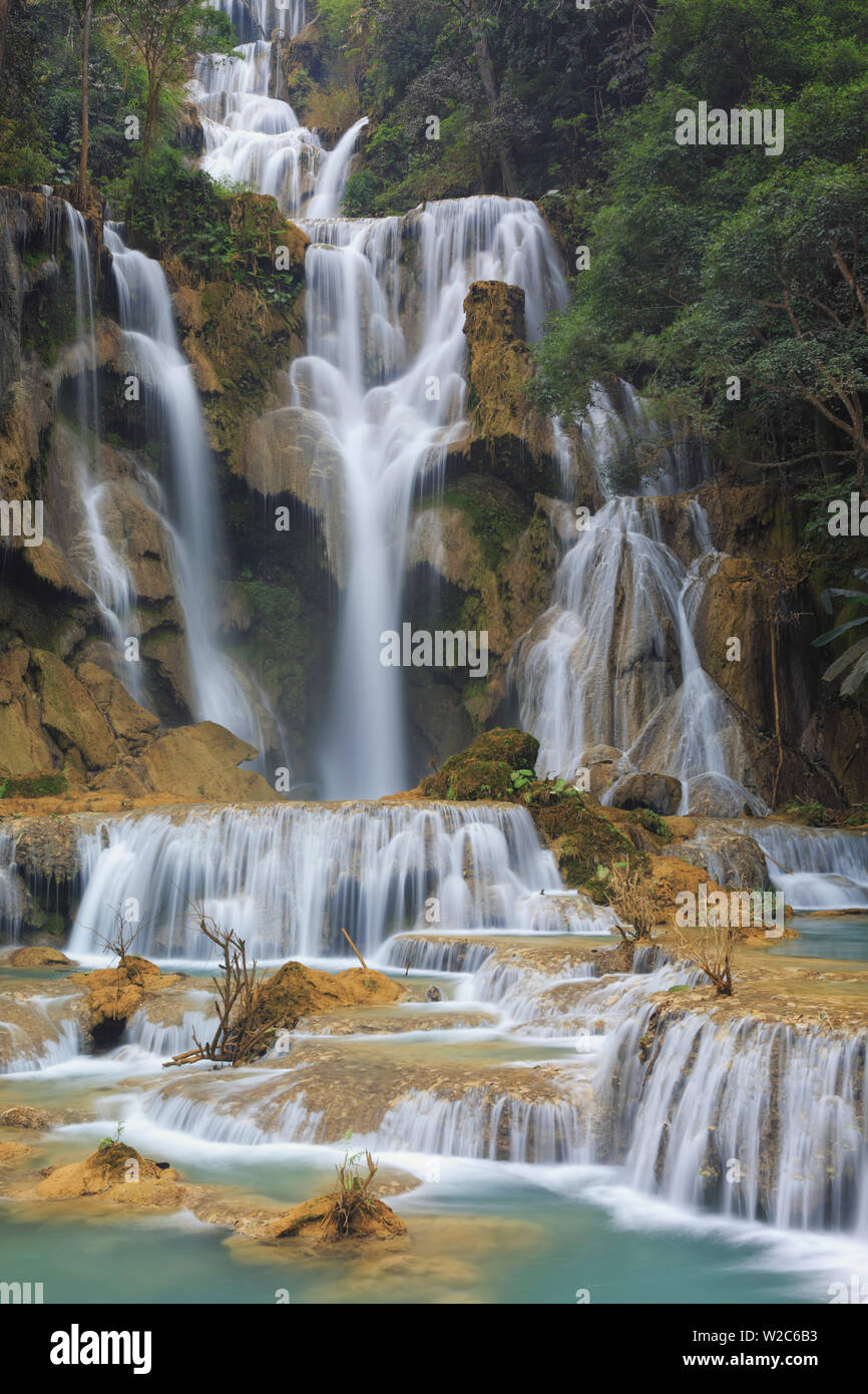Laos, Luang Prabang (UNESCO Site), Tad Kouang Si Waterfalls Stock Photo