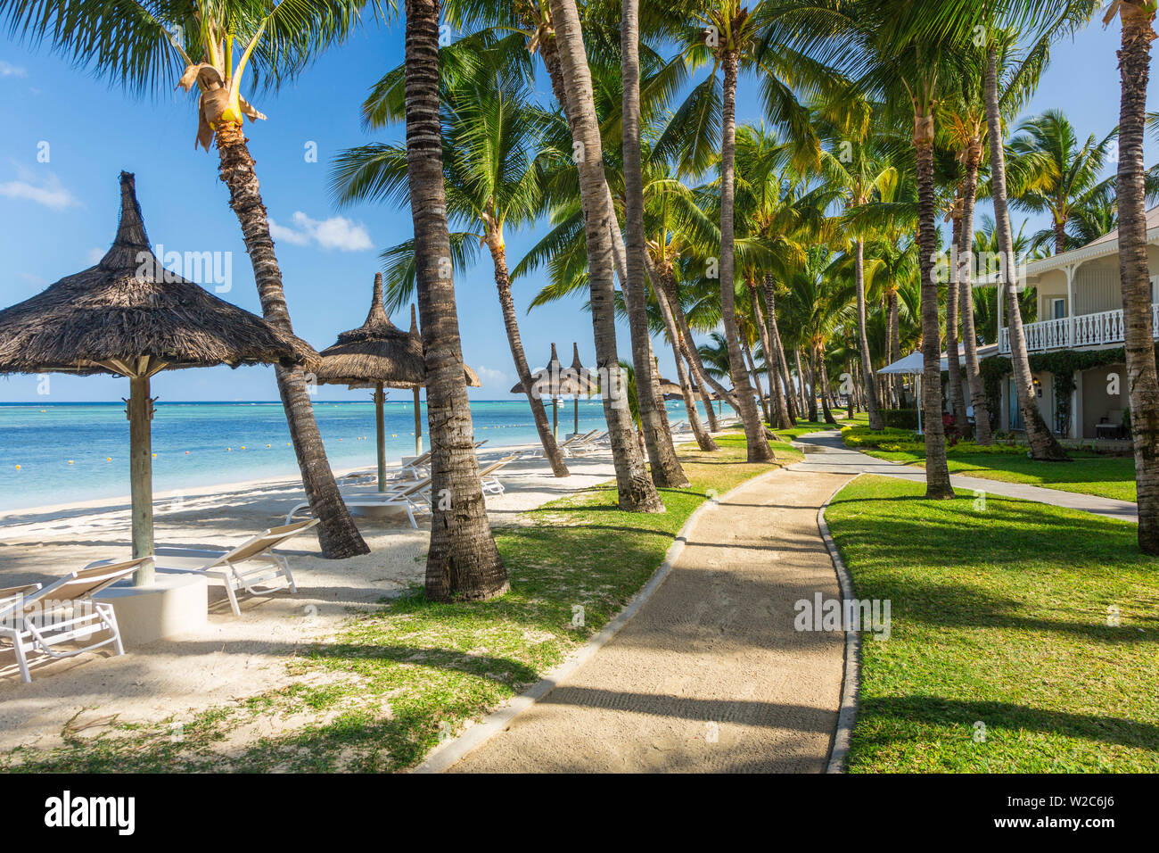 Sugar Beach resort, Flic-en-Flac, RiviÃ¨re Noire (Black River), West Coast,  Mauritius Stock Photo