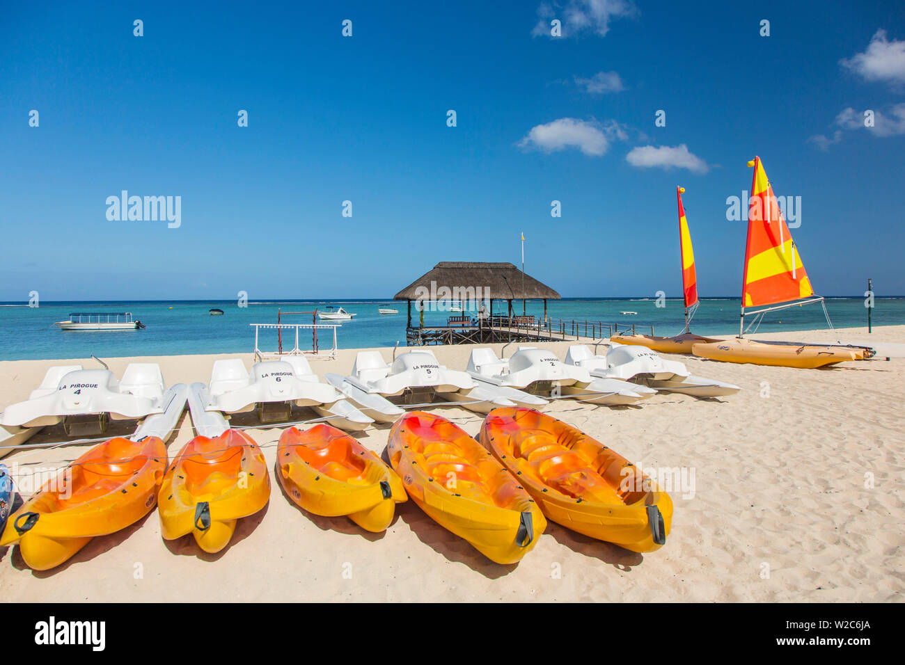 La Pirogue resort, Flic-en-Flac, RiviÃ¨re Noire (Black River), West Coast,  Mauritius Stock Photo