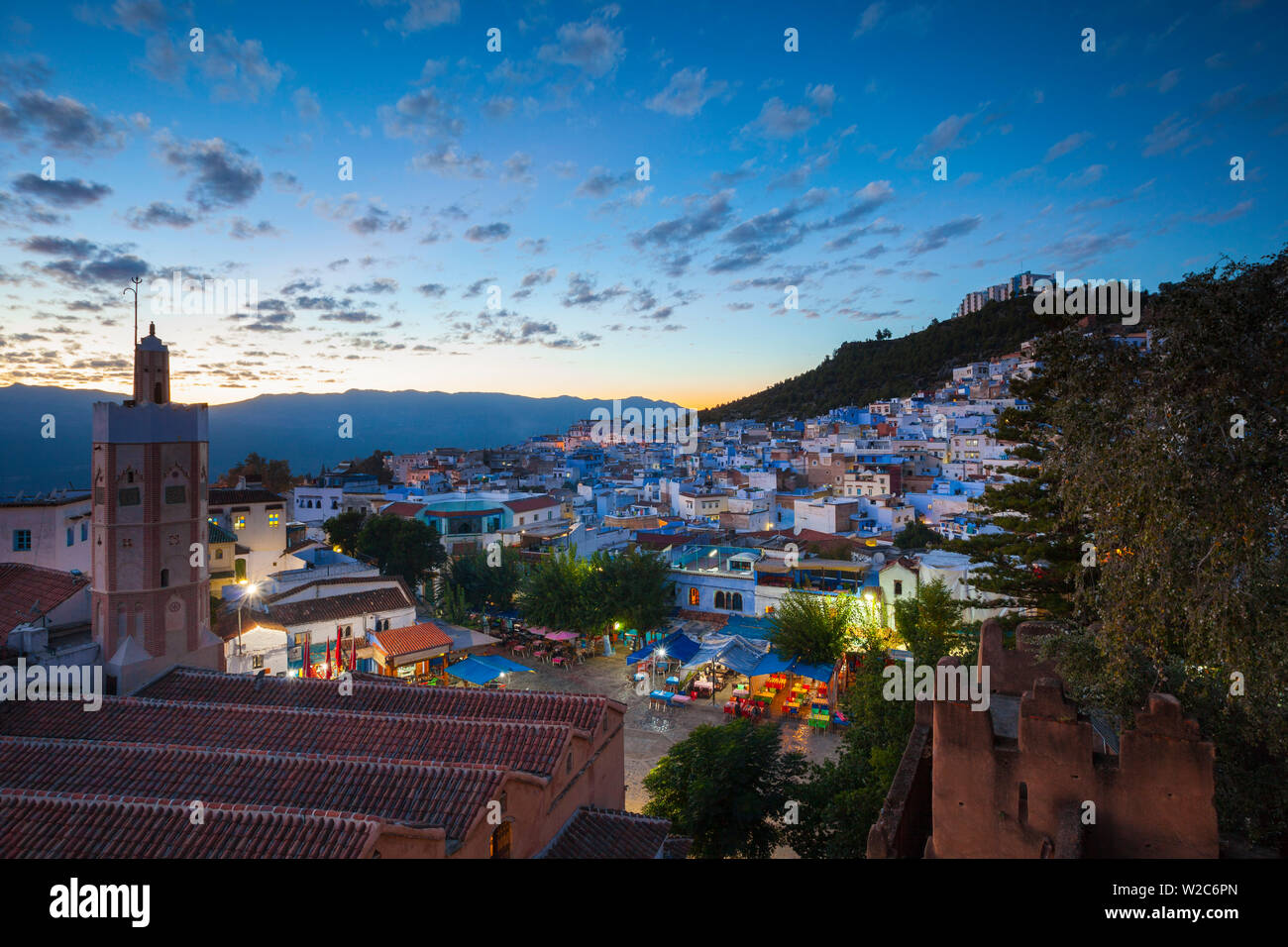 View over Chefchaouen, Morocco, North Africa Stock Photo