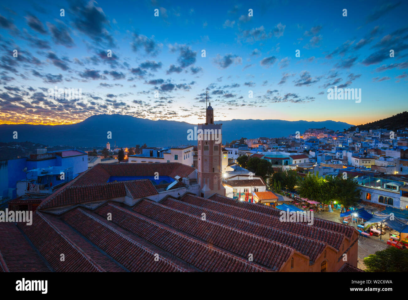 View over Chefchaouen, Morocco, North Africa Stock Photo