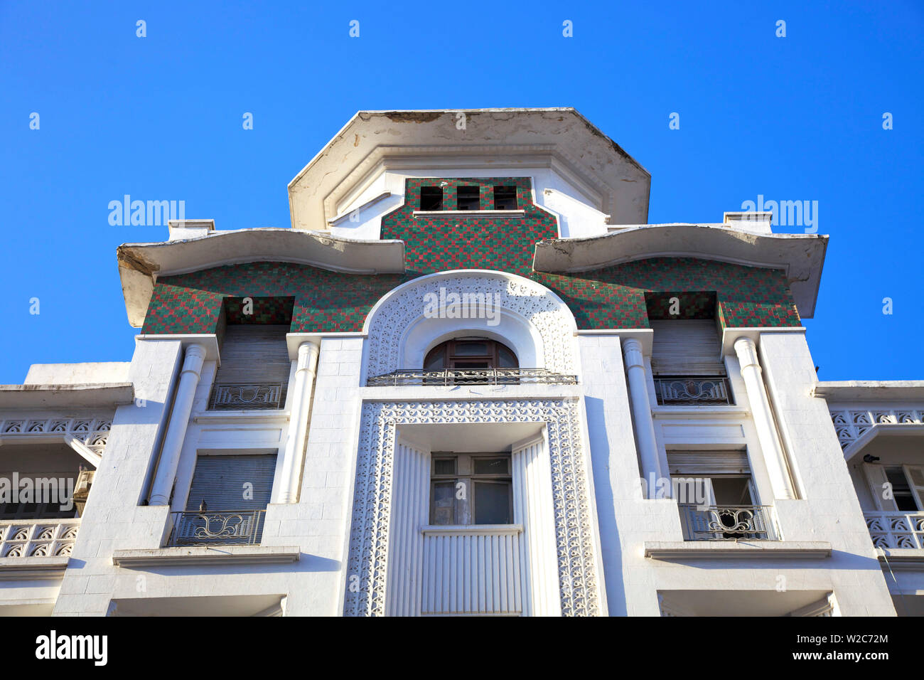 Art Deco Glaoui Residential Block, Casablanca, Morocco, North Africa Stock Photo