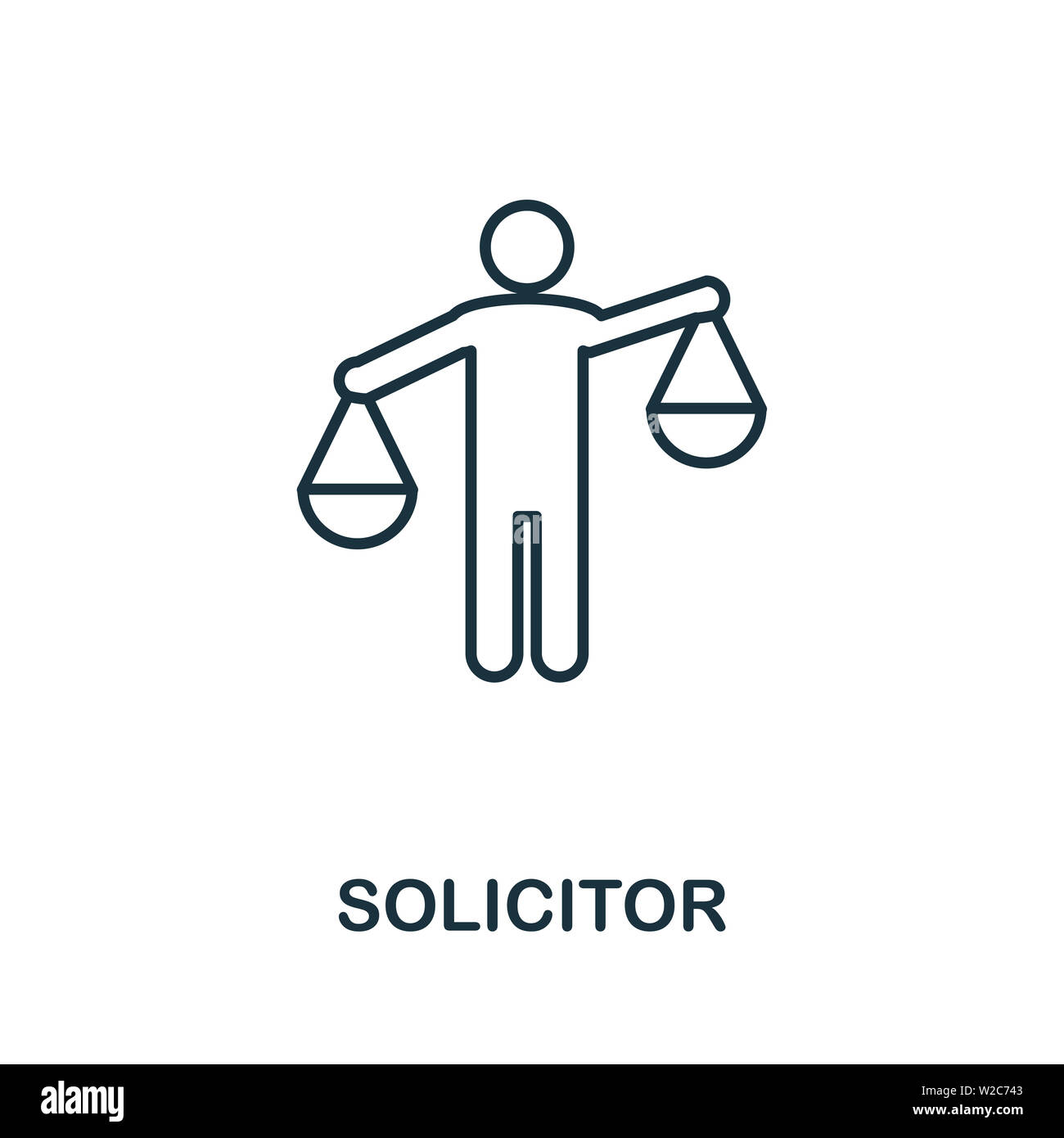Solicitor outline icon. Thin line concept element from business