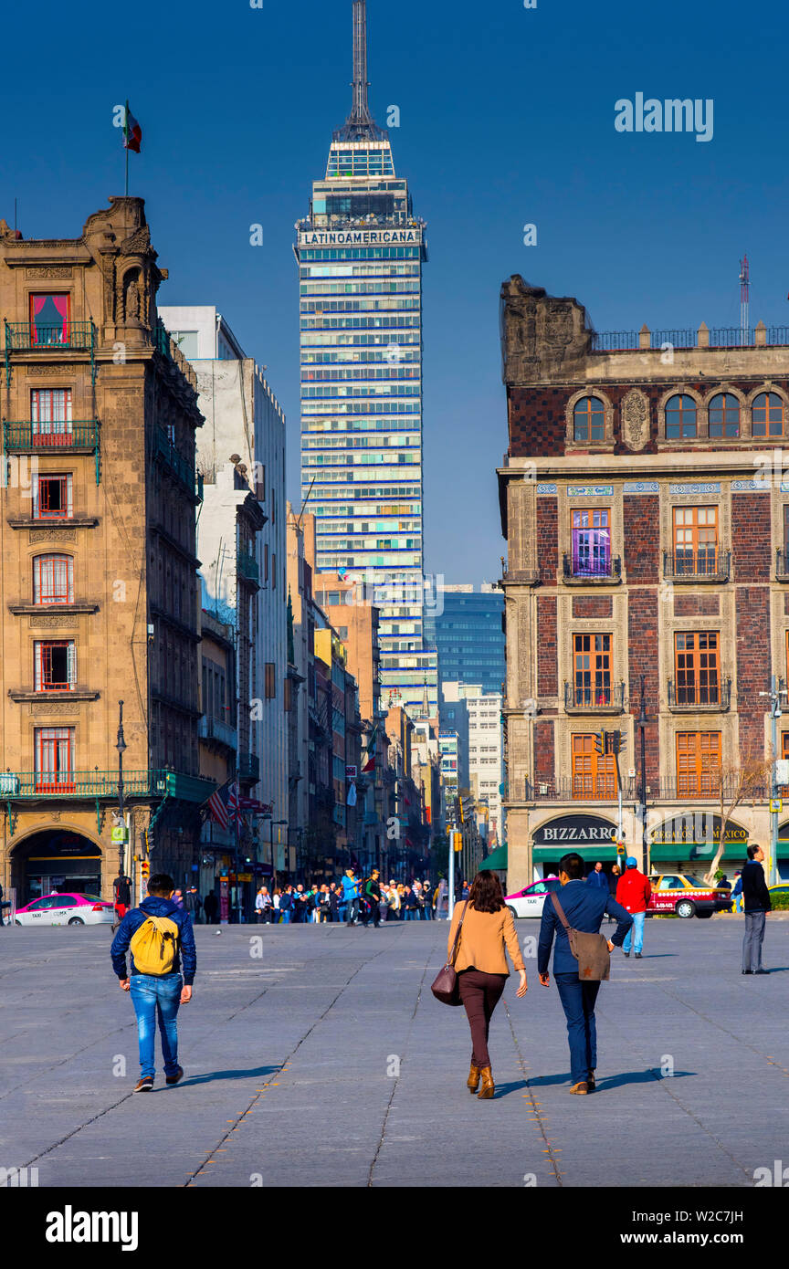 Mexico, Mexico City, Torre Latinoamericana, LatinAmerican Tower, Zocalo, Main Square, Centro Historico Stock Photo