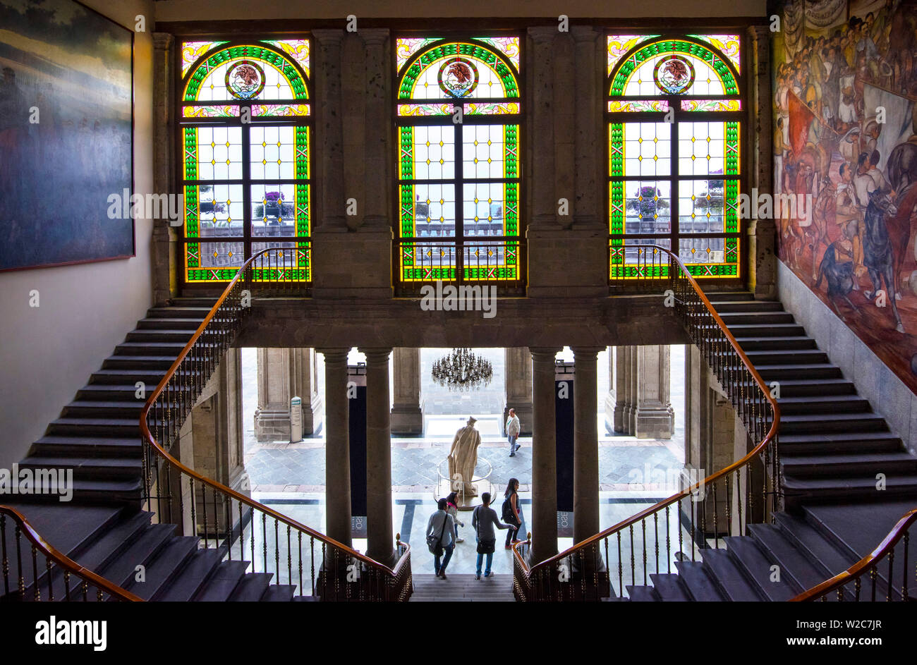 Mexico, Mexico City, Chapultepec Castle, Entrance To The Palace, National Museum Of History Stock Photo