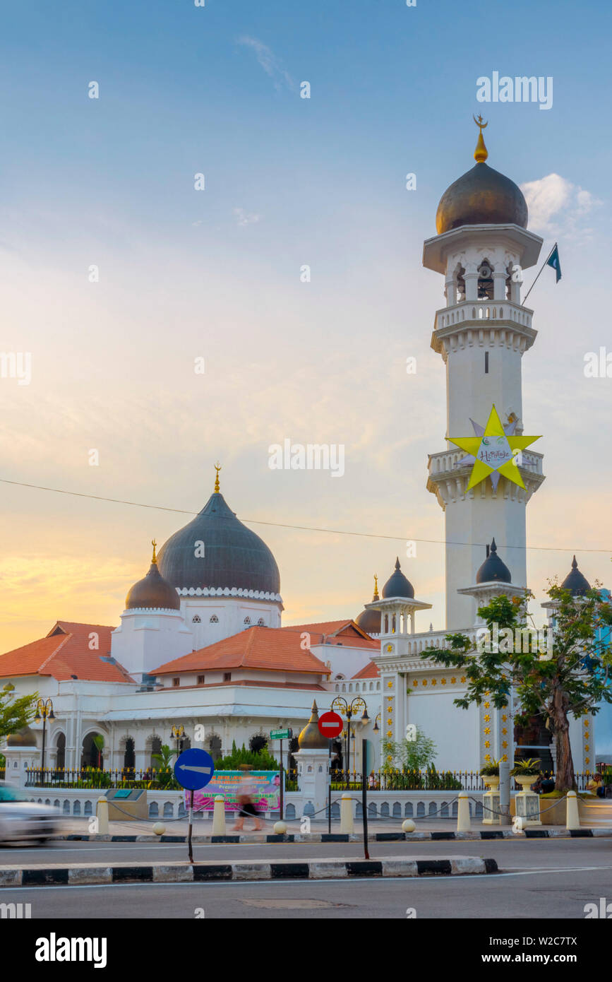 Malaysia, Penang, Georgetown, Jalan Masjid Kapitan Keling (Pitt Street), Kapitan Keling Mosque (Masjid Kapitan Kelling) Stock Photo