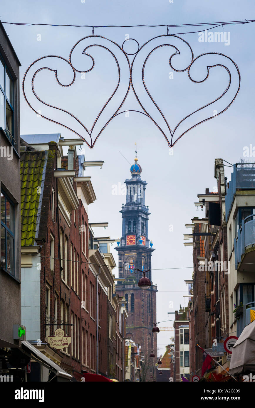 Netherlands, Amsterdam, Jordaan area, heart decoration and Westerkerk  church Stock Photo - Alamy