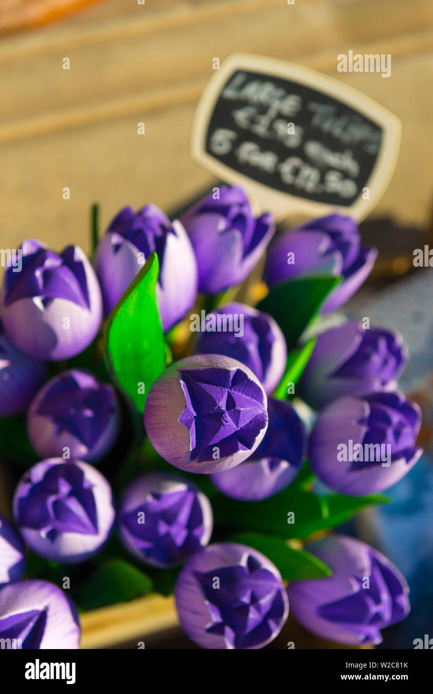 Netherlands, South Holland (Zuid-Holland), Delft, Souvenir Wooden Tulips for sale Stock Photo