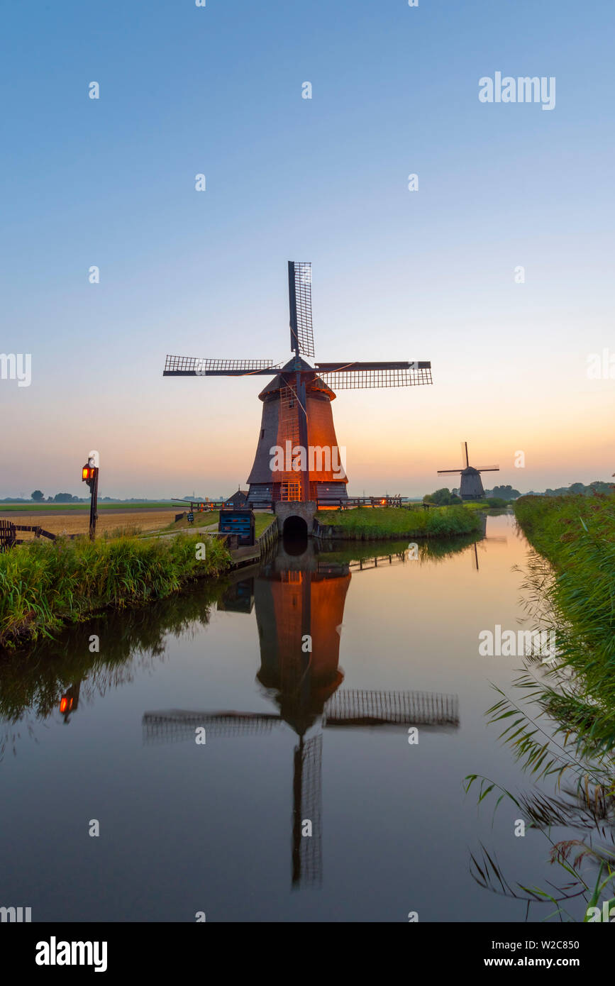 Netherlands, North Holland, Schermer Windmill Complex Stock Photo