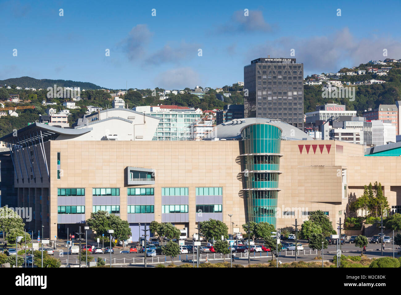 New Zealand, North Island, Wellington, harborfront, Te Papa, NZ National Museum, exterior Stock Photo