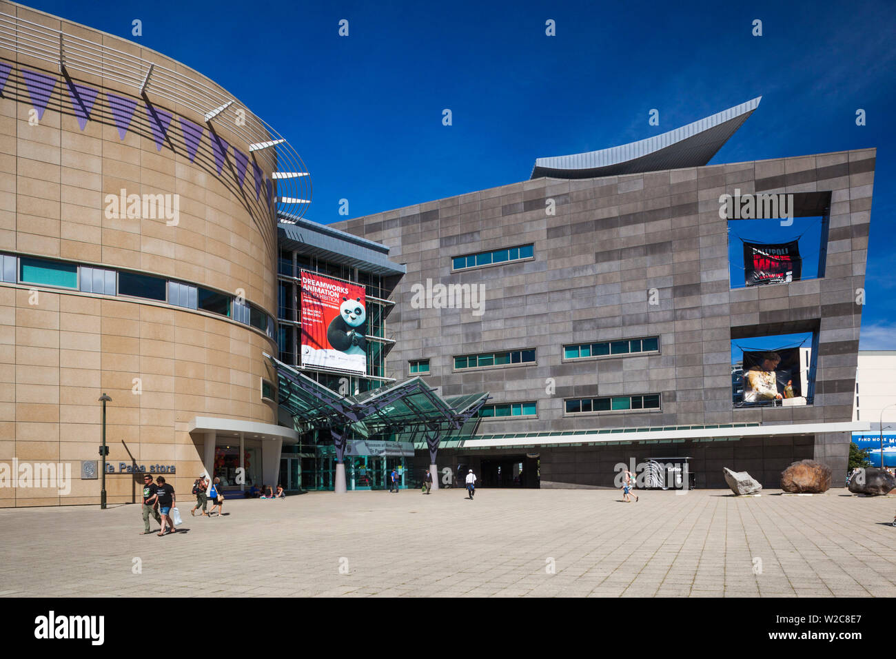 New Zealand, North Island, Wellington, harborfront, Te Papa, NZ National Museum, exterior Stock Photo