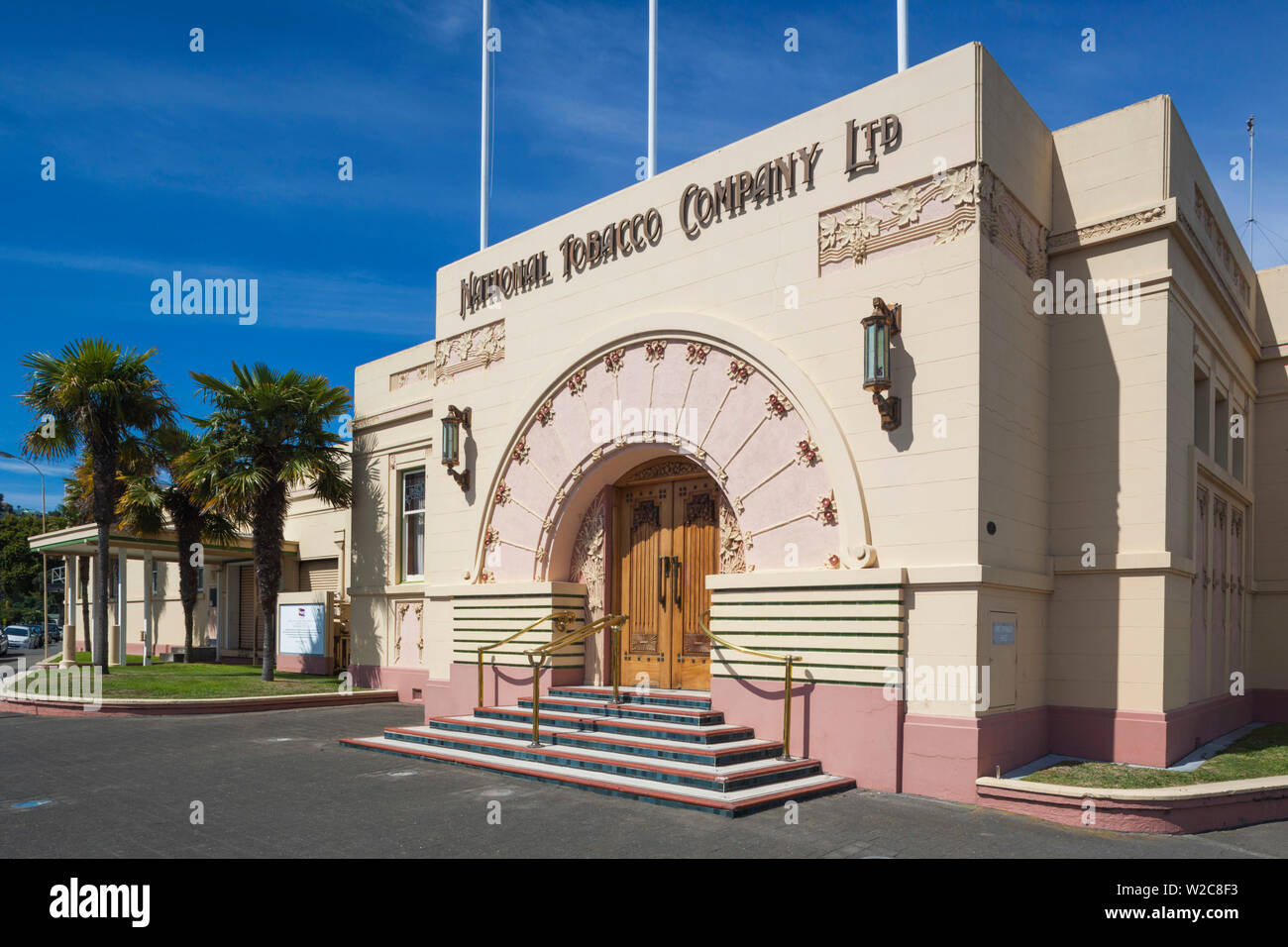 New Zealand, North Island, Hawkes Bay, Napier, art-deco architecture, National Tobaco Company Building Stock Photo