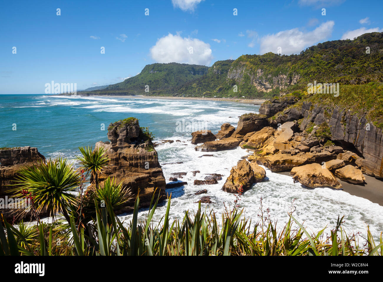 The coast at Punakaiki, West Coast, South Island, New Zealand Stock Photo