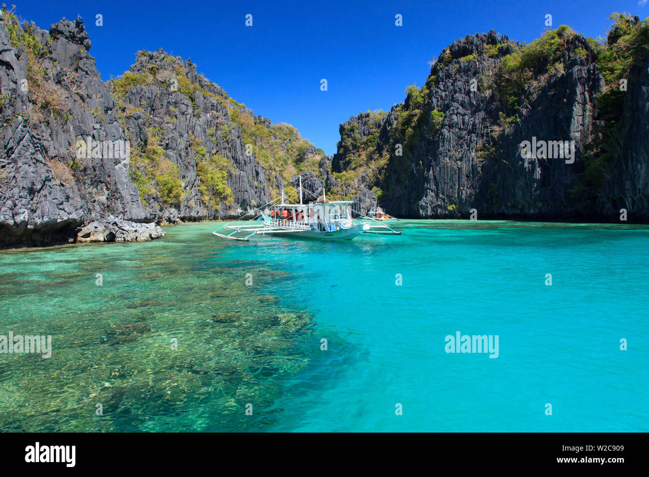 Philippines, Palawan, El Nido, Miniloc Island, Big Lagoon Stock Photo